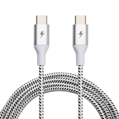 Black and White USB-C to USB-C Cable [10 ft / 3m length]