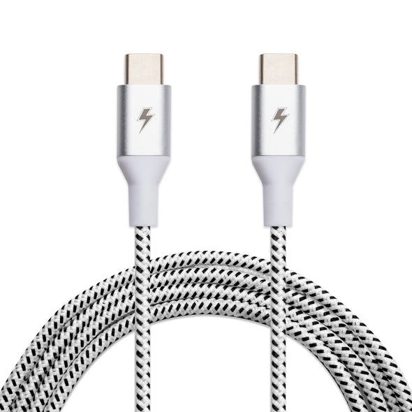 Black and White USB-C to USB-C Cable [10 ft / 3m length]