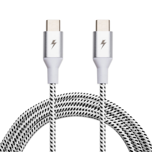 Black and White USB-C to USB-C Cable [5 ft / 1.5m length]