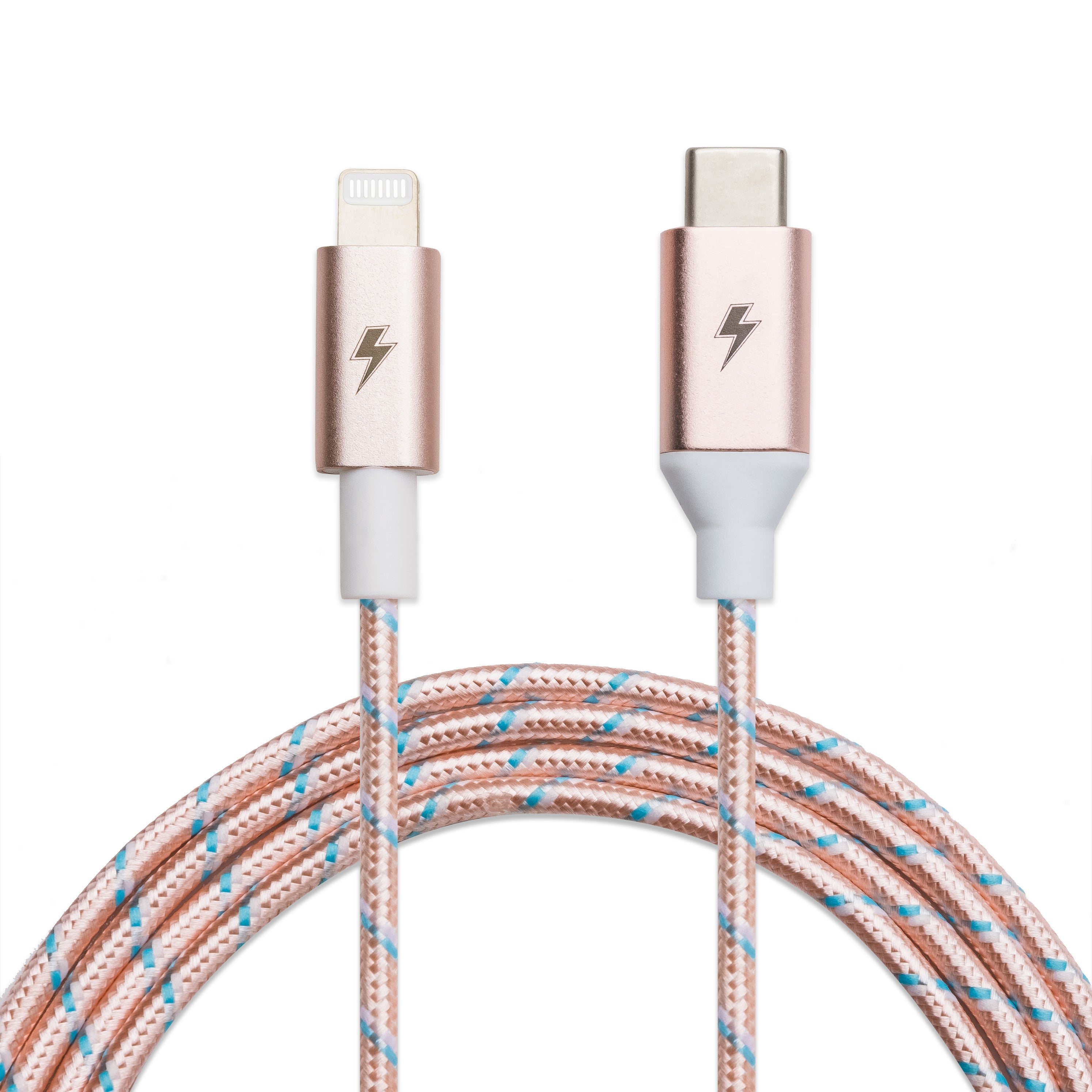 Rose Gold USB-C to Lightning Cable [5 ft / 1.5m length] – Charge Cords