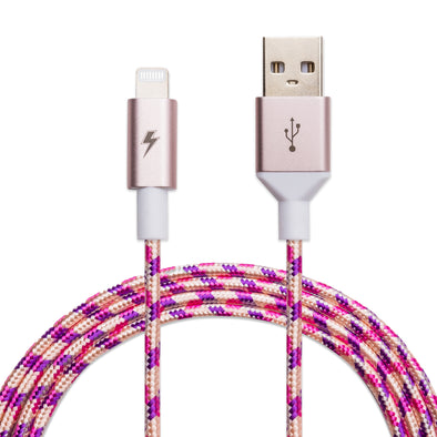 Purple Rose Gold Lightning Cable [5 ft / 1.5m length]