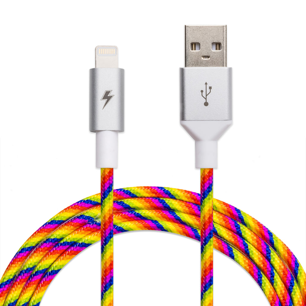 Rainbow Lightning Cable [10 ft 3m length] – Charge Cords